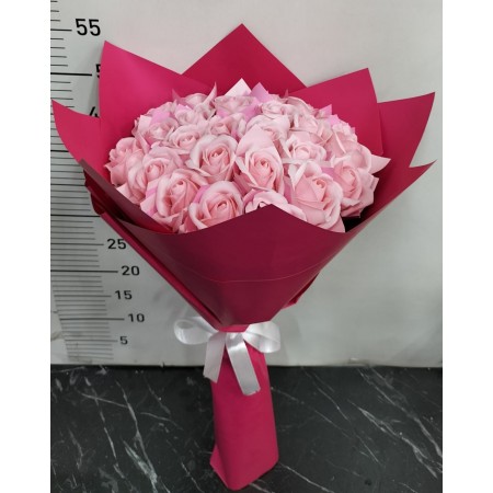 Pembe Yapay Sabun Gülleri Buketi